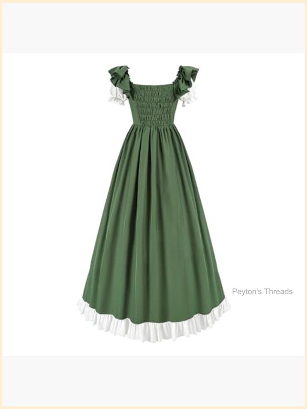 Renaissance Dress Women Medieval Costume Lace Up Puff Sleeves Maxi Ren Faire - Picture 4 of 7